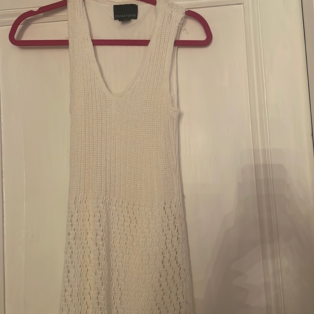 Beautiful white crocheted maxi dress great material